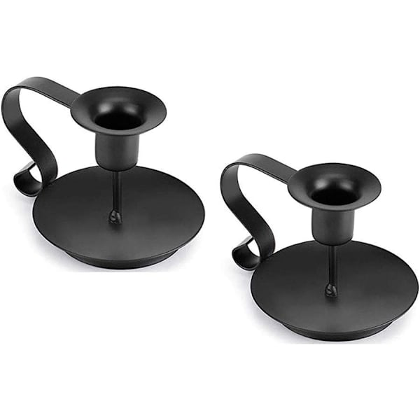 Svart Konisk Ljusstake 30cm 6-pack Smidesjärn Bröllopsdekor (W)