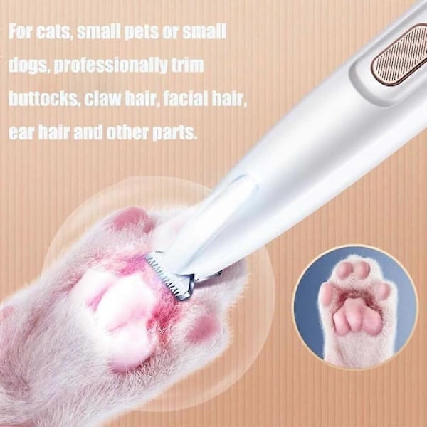 Saffory Hunde Trimmer, Saffory Elektrisk Hunde Trimmer, Pet Micro Præcisionstrimmer white