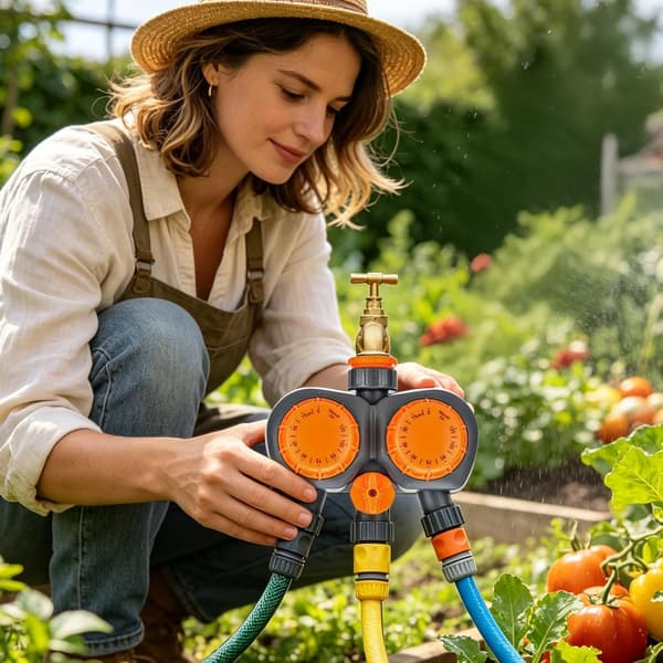 Trädgårdsbevattningssystem | Smart bevattningstimer, automatisk sprinkler | För hem, gård, gräsmatta, park (W)