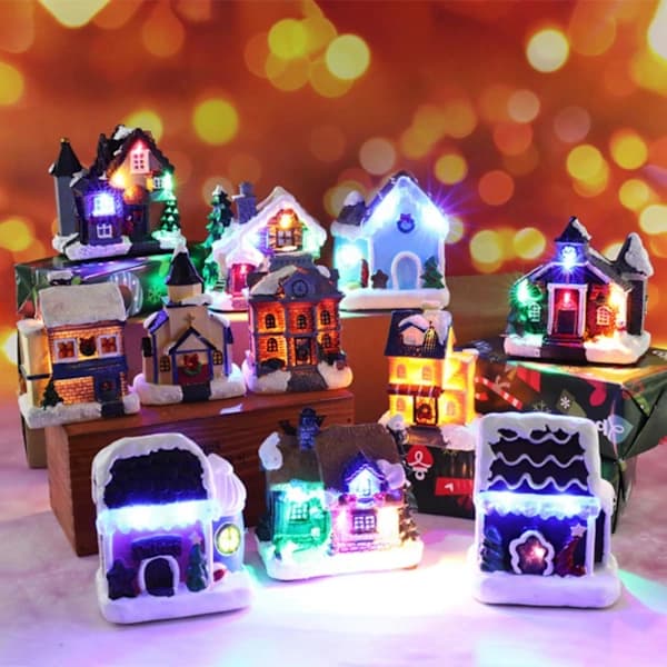 LED Sne Hus Juledekoration Dejlig Bordpynt