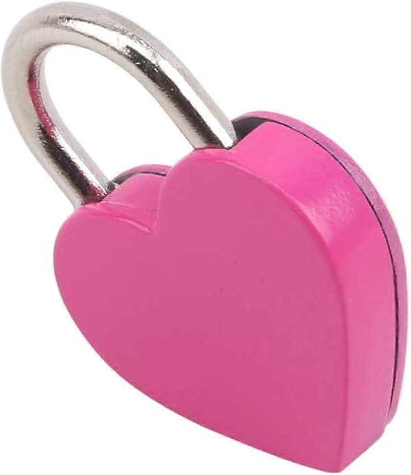 Valentinsdag Pink Hjerteformet Hængelås med Nøgle