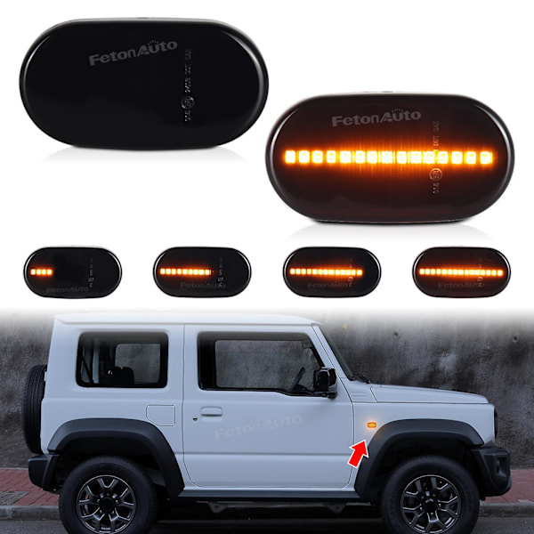 Dynamisk LED Sidemarker Blinklys Repeater Lys For SUZUKI JIMNY JB64W JB74 JB23 JB64 1999-2019 Super quality Clear