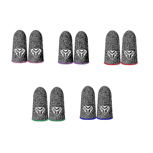 10-pack Gaming Finger Fiber 28 Stickade Ärmar Kompatibla med Pubg Mobile Spel A