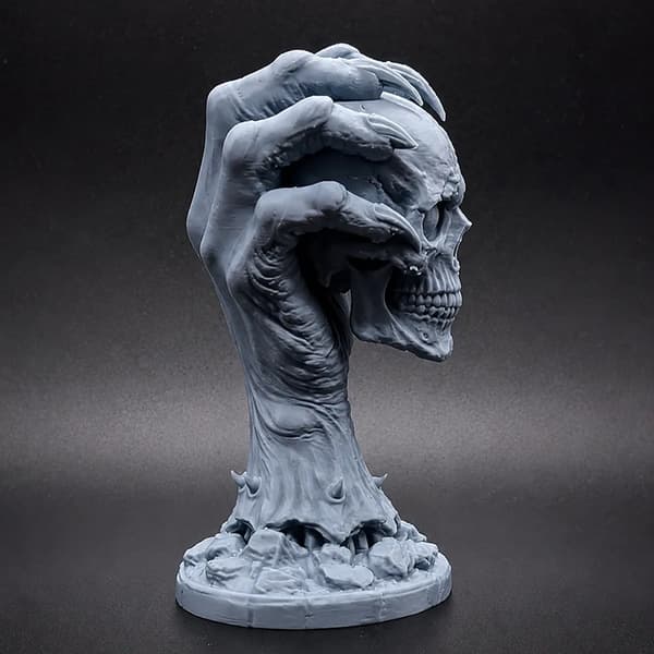 Handmålad 3D-printad dödskalleprydnad leksak 10 cm