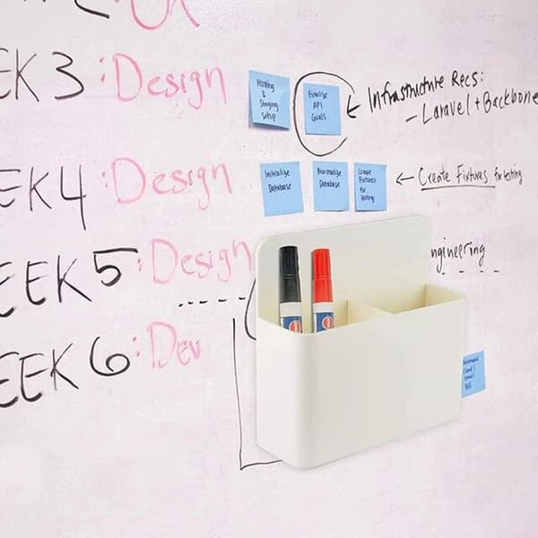 Magnetisk pennholder for whiteboard - 12 lommer hvit