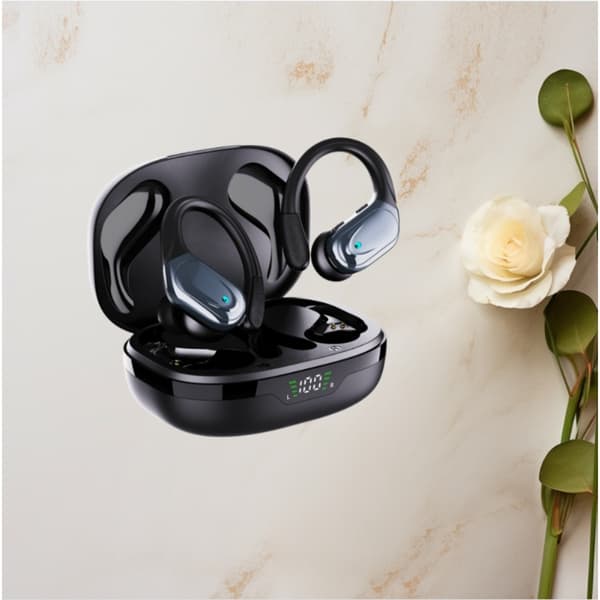 Brusreducerande trådlösa hörlurar med öronkrok, Bluetooth 5.4, 13 mm titandrivrutin