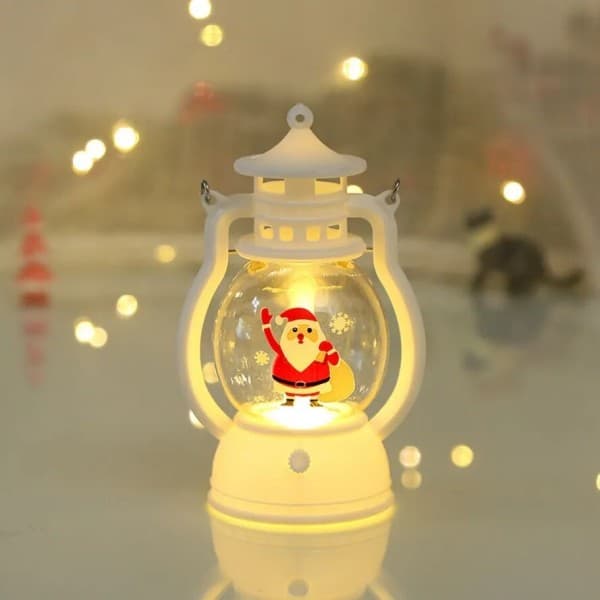Glædelig Jul LED Lanterne Lys, Julemandsdekoration, 12-pak