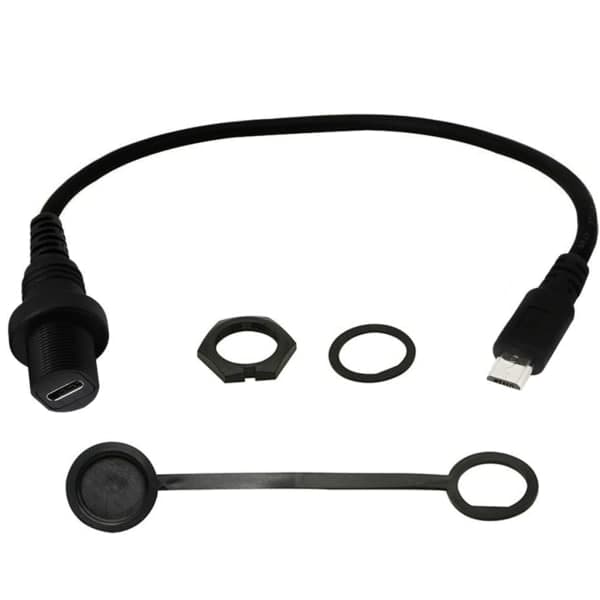 Høyre Vinkel Micro USB 5P Hann til USB C Hunn Konverter 30cm