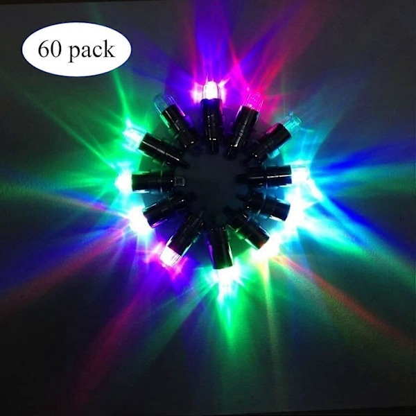 60 STK Mini LED Ballon Lys Små Lanterne Lys til Balloner, Papirlanterner, Håndværk, Halloween, Bryllup, Festdekorationer Lyskæder (W)
