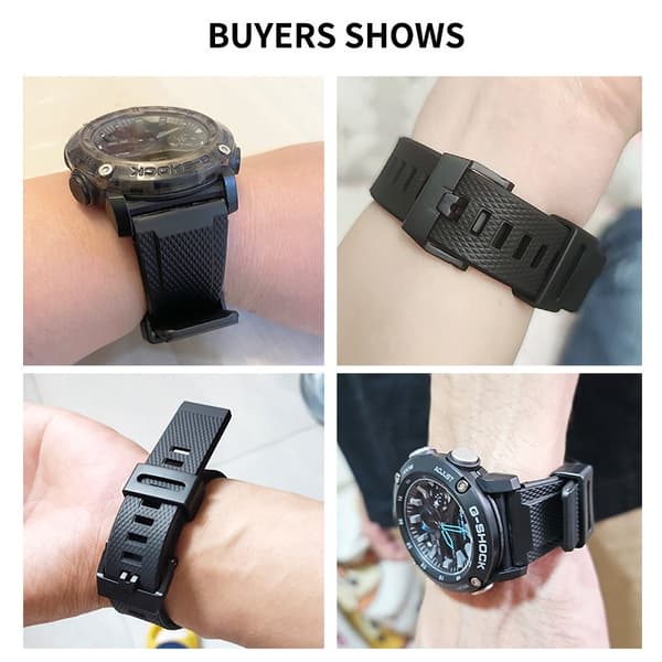 Casio GA2000 Silikonarmband 24mm brett svart