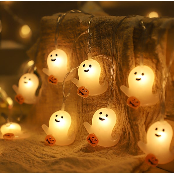 Græskarlanterne, 3M 20 LED Efterårsdekoration Lysstreng Efterårsblade til Thanksgiving, Halloween, Julepynt