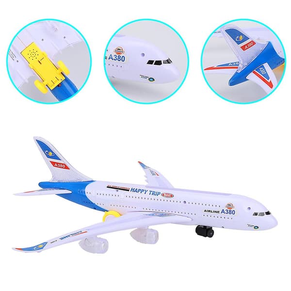 A380 Fly 43cm Elektrisk Model med Lyd og Lys Legetøjsfly (Fww)