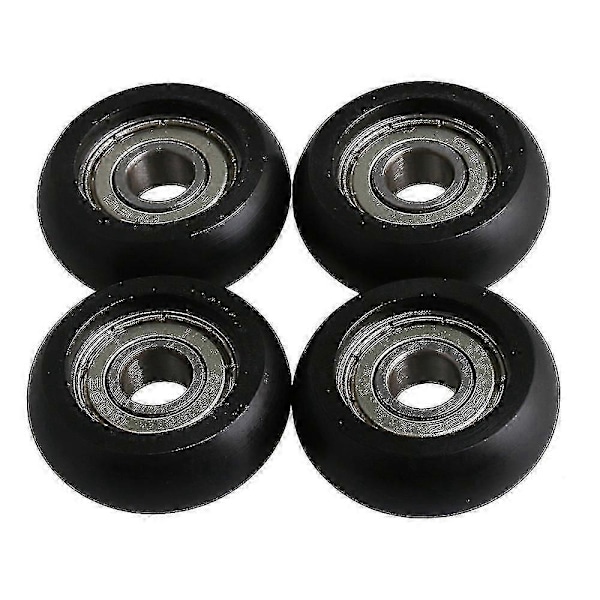 4 Sæt 8x32x12mm Sorte Styrehjul i Lejestål (W)