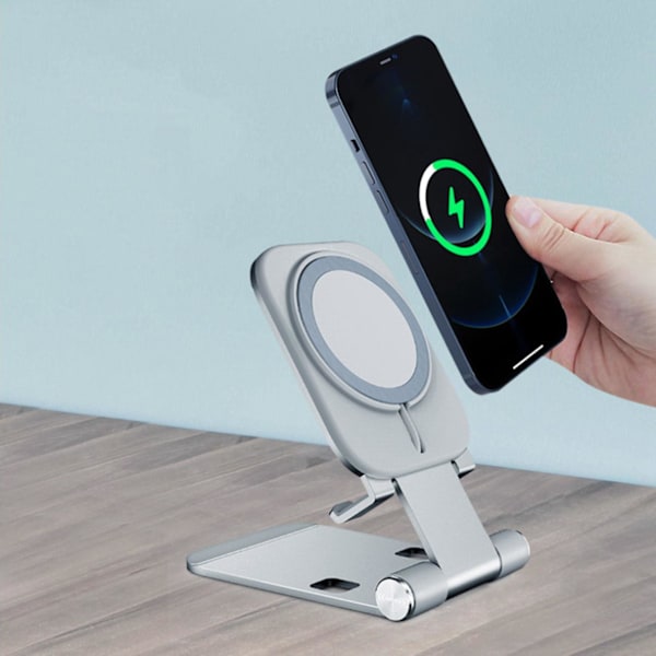 Laddarehållare Dubbelanvändning Aluminiumlegering Mobiltelefon Vikbart Stativ Passar för 12 Pro Max Laddning