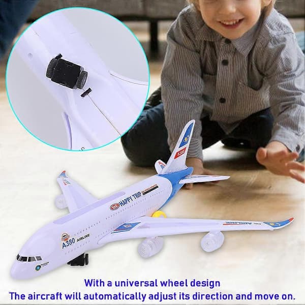 A380 Fly 43cm Elektrisk Model med Lyd og Lys Legetøjsfly (Fww)