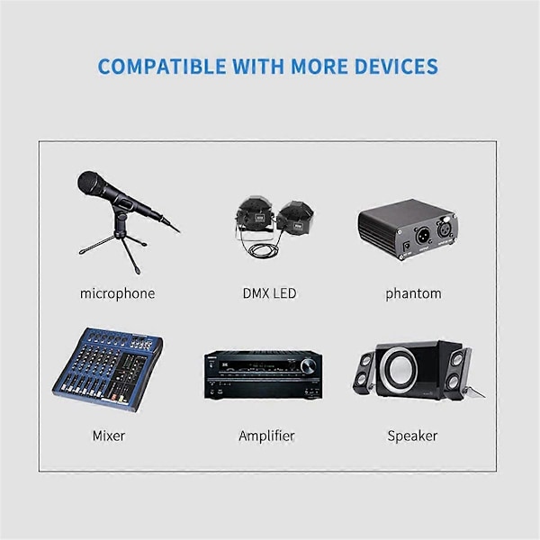 XLR Han 3 Pin til XLR Hun 5 Pin og XLR Hun 3 Pin til XLR Han 5 Pin Lydkabel, til Mikrofon (W)