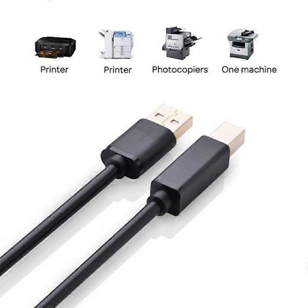INECK 1,8 m USB Printerkabel AB Sort til alle HP printere inklusive Deskjet Photosmart LaserJet Officejet Inkjet Farve (W)