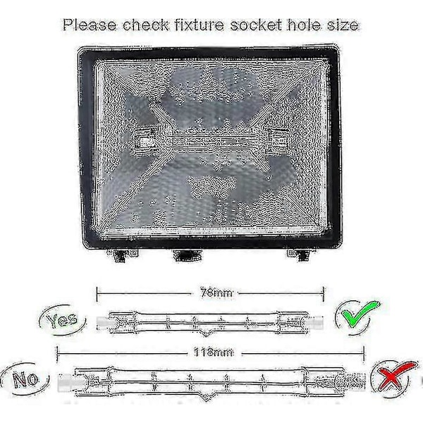 Sett med 5 R7s Halogenpærer 78mm 80W 230V, R7s Halogenstav 78mm, R7s Halogenpære Dimbar Halogenstavlampe---Kode16392