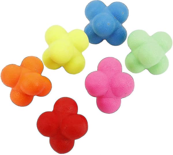 Agility och snabbhetsreflexträning - 6-pack Reaktionsboll Gummi Reaktions-Pinball