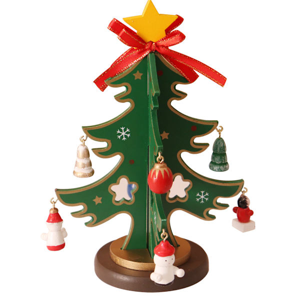 Miniatyr Julgran i Trä, 10cm, 6-pack