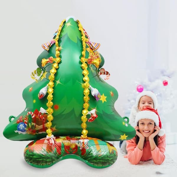 Jul uppblåsbar tomte och rensläde, inomhus-/utomhusdekoration, 1,8 m