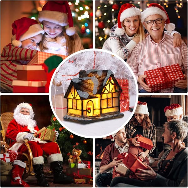 Juldekorationer Set Lantlig Stil LED-lyktor Figurer