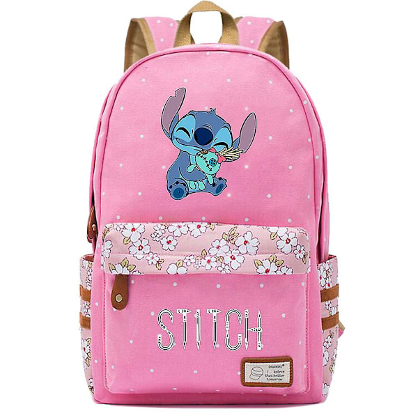 FW Ny Kawaii Stitch Pojke Flicka Barn Skola Bokväskor Kvinnor Ryggsäck Tonåringar Skolväska Canvas Resa Laptop Ryggsäck