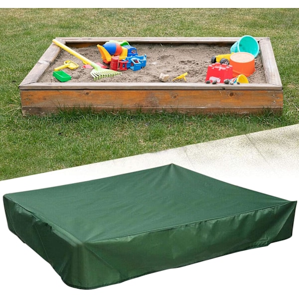 Vattentätt sandlådeskydd 120 x 120 x 20 cm Vattentät presenning sandlådeskydd med dragsko Pool uteplats trädgård (W)