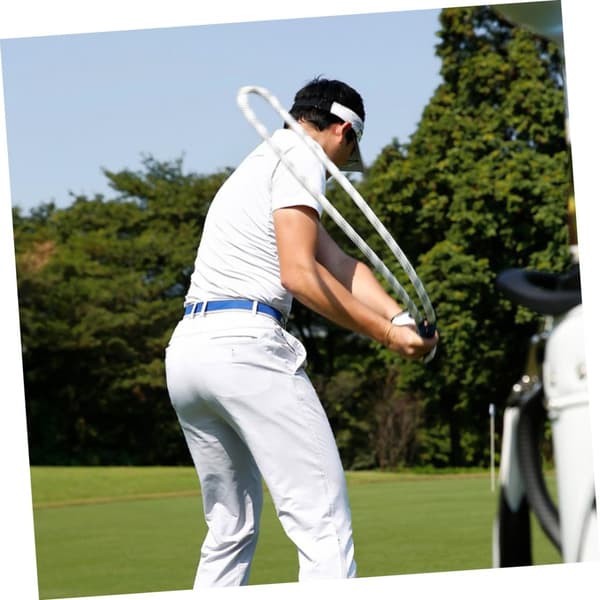 Justerbart golfträningsrep för svingtempo, rotation och uppvärmning, vit