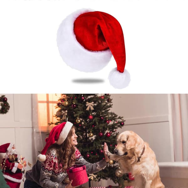 Julfesthattar Marinblå Vit Kant Tomtedräkt Tillbehör Present