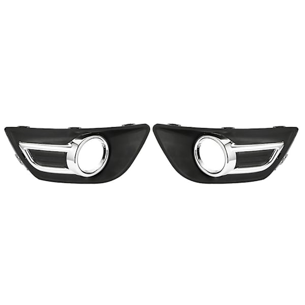 1 Par för C4 2008-2011 Krom Frontstötfångare Dimljus Skydd Front Dimljus Ram [fw} black