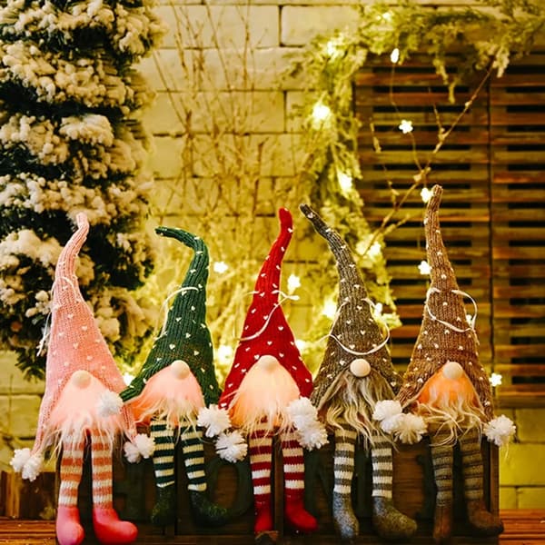 Julepynt 2-pak Julemand LED Figurer Grøn Pink