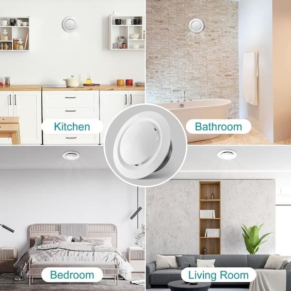 Justerbart ventilationsgaller 75mm Rund Plast med Skivventil