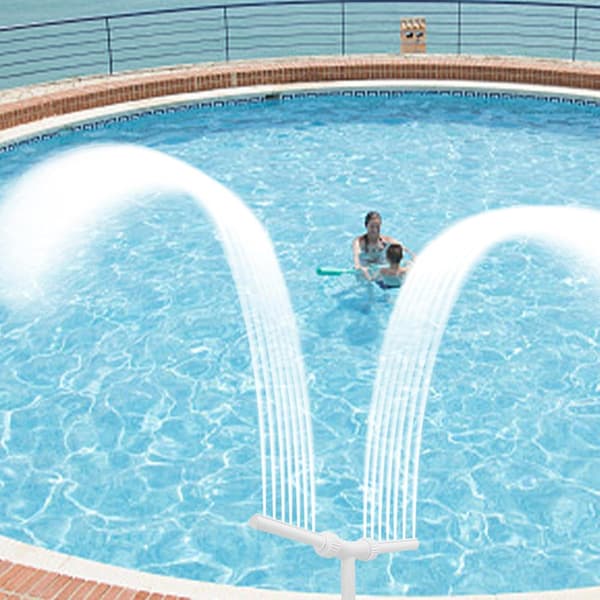 Justerbart pool-sprinklersystem, kompatibelt med de fleste 1,5 tommer gevindfittings (W)