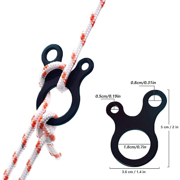 Aluminium 3-vejs teltstabilisator 16 mm stang justerbar klemme (B)