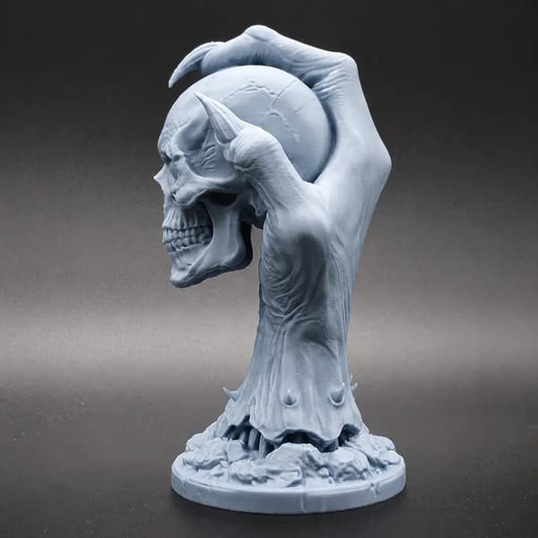 Handmålad 3D-printad dödskalleprydnad leksak 10 cm