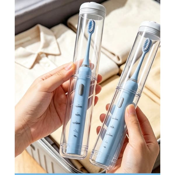 Resefodral för eltandborste 2-pack PC silikon dammskydd ventilerad förvaring vit