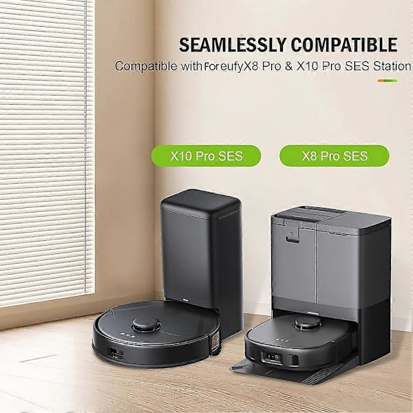 12 Pakke Erstatningsstøvsugerposer for Eufy Clean X8 Pro X10 Pro (W)