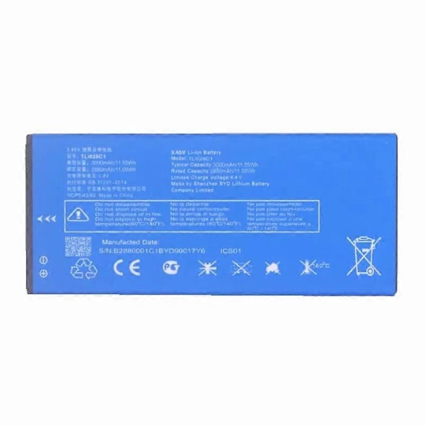Til Alcatel 1B (2020) 3.85V 3000mAh Li-ion Batteri Samling Del (Kode: TLi028C1) (uden Logo) (W)
