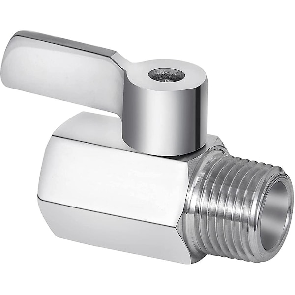 Shower Head Shut Off Valve, 304 Stainless Steel Mini Ball Valve Npt Thread(1/2inch Male X 1/2inch F