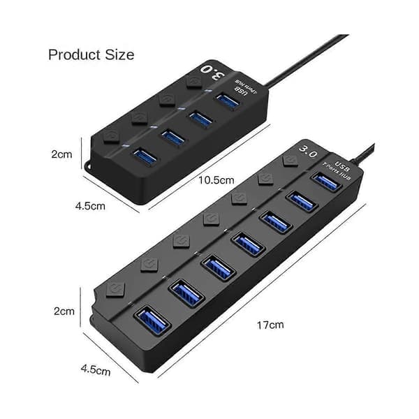 USB 3.0 4-Port Hub Expanders för datorer och enheter