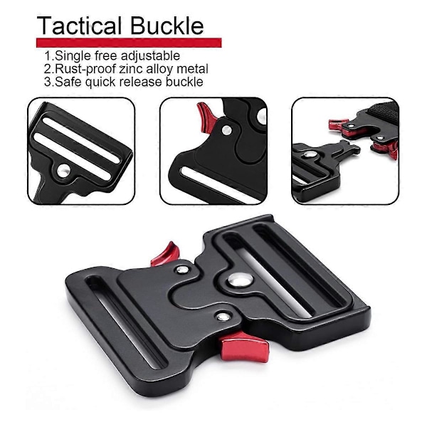 2-pack taktiska spännen för hundhalsband, ryggsäck, bagage, remklämma (B)