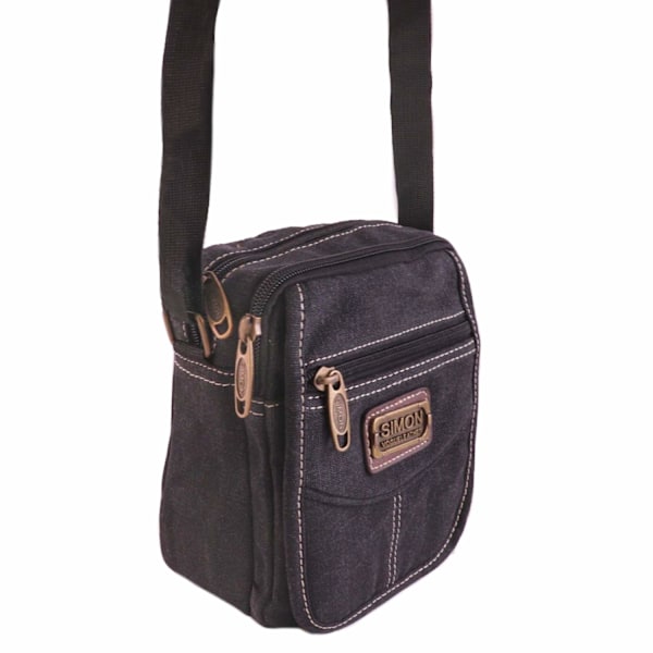 Skuldertaske i kanvasstof Beige Beige one size