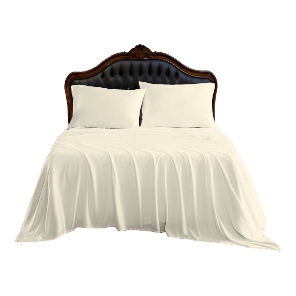 Platt lakan sänglakan poly bomull percale enkel dubbelsäng king super king size fw Cream King