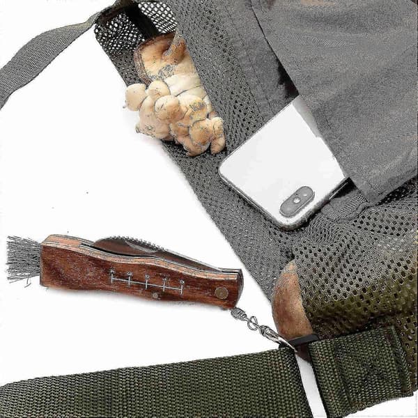 Soppluktpose, nettingpose høstpose sammenleggbar fruktplukking sopp (Fww) Khaki