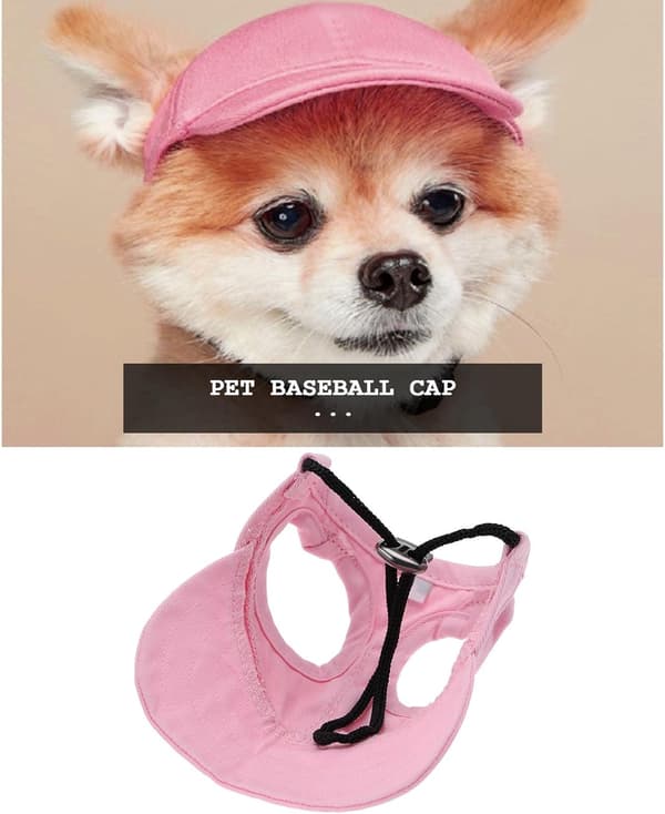 Hundhatt Rosa Storlek M Justerbar Canvas Solhatt