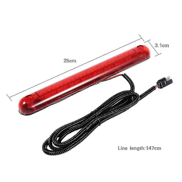 24 LED 12V Auton Lisäjarruvalo Korkea Asennus Kolmas 3. Jarru Pysäytys Takavalo Punainen (L)
