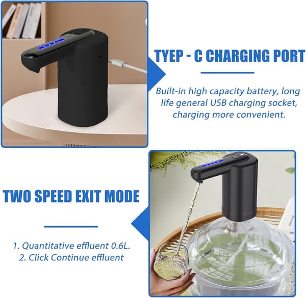 Universell Bærbar Automatisk Drikkevannspumpe USB-Lading