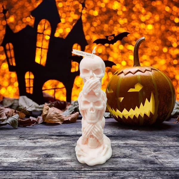 Kranieformet lysform, genanvendelig og non-stick silikoneform, ideel til Halloween, modellervoks. (W)