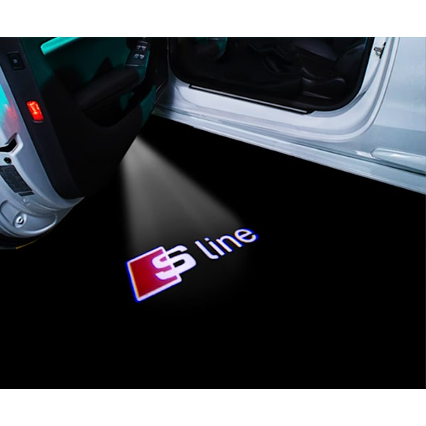 2 stk. egnet til Audi Audi velkomstlys A4LA5A6L ambient lys A7A8LQ3Q5Q7 dør laser projektions skyggelys, stil 3